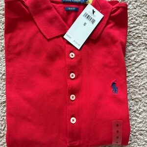 Ralph Lauren Scarlet Polo with Embroidered Logo
